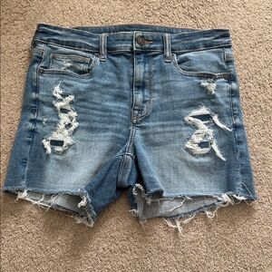 American Eagle Outfitters Ripped Blue Jean Shorts (size 8)